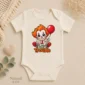 creepy clown baby bodysuit lifestyle scene