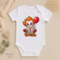 creepy clown baby bodysuit close-up detail