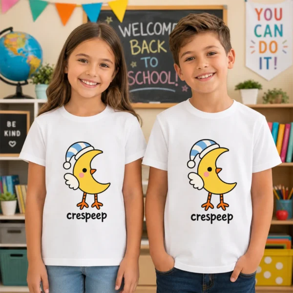 Crescent Moon Bird Baby Bodysuit, Toddler & Youth Shirt | Crespeep — back view crescent moon bird baby bodysuit back view