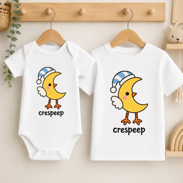 Crescent Moon Bird Baby Bodysuit, Toddler & Youth Shirt | Crespeep — baby bodysuit mockup crescent moon bird baby bodysuit product photo