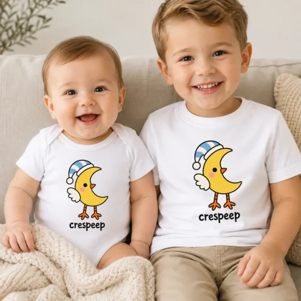 Crescent Moon Bird Baby Bodysuit, Toddler & Youth Shirt | Crespeep — baby bodysuit mockup crescent moon bird baby bodysuit close-up detail