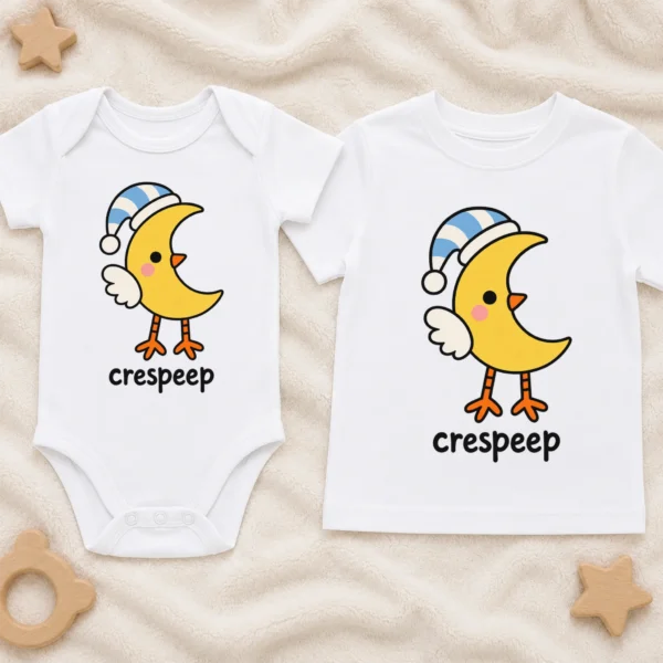 Crescent Moon Bird Baby Bodysuit, Toddler & Youth Shirt | Crespeep — baby bodysuit mockup crescent moon bird baby bodysuit styled product photo