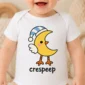 crescent moon bird baby bodysuit close-up detail