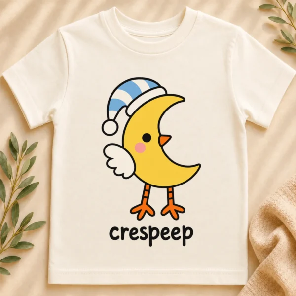 Crescent Moon Bird Baby Bodysuit, Toddler & Youth Shirt | Crespeep — toddler shirt mockup crescent moon bird baby bodysuit close-up detail