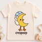 crescent moon bird baby bodysuit close-up detail