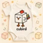 cube bird geometry baby bodysuit
