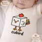 cube bird geometry baby bodysuit product photo