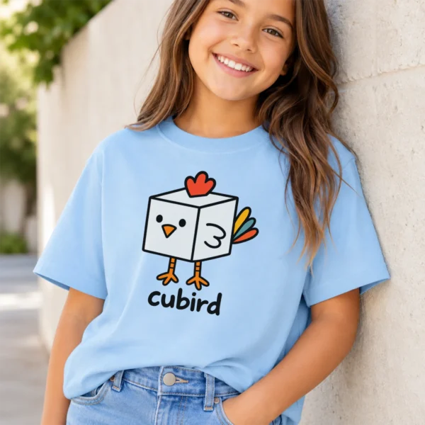 Cube Bird Geometry Baby Bodysuit, Toddler & Youth Shirt | Cubird — toddler shirt mockup cube bird geometry baby bodysuit lifestyle scene