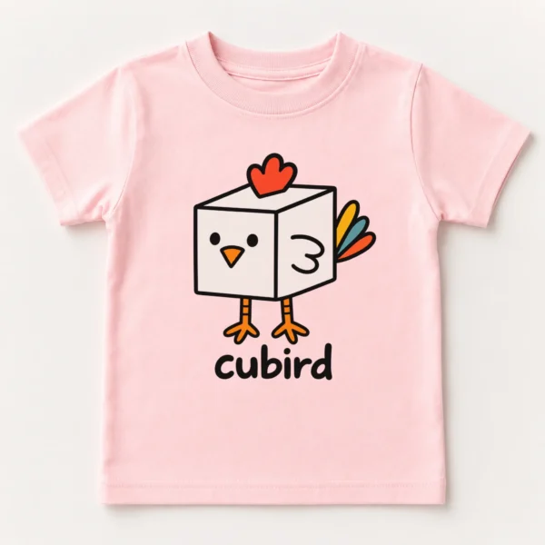 Cube Bird Geometry Baby Bodysuit, Toddler & Youth Shirt | Cubird — toddler shirt mockup cube bird geometry baby bodysuit mockup view