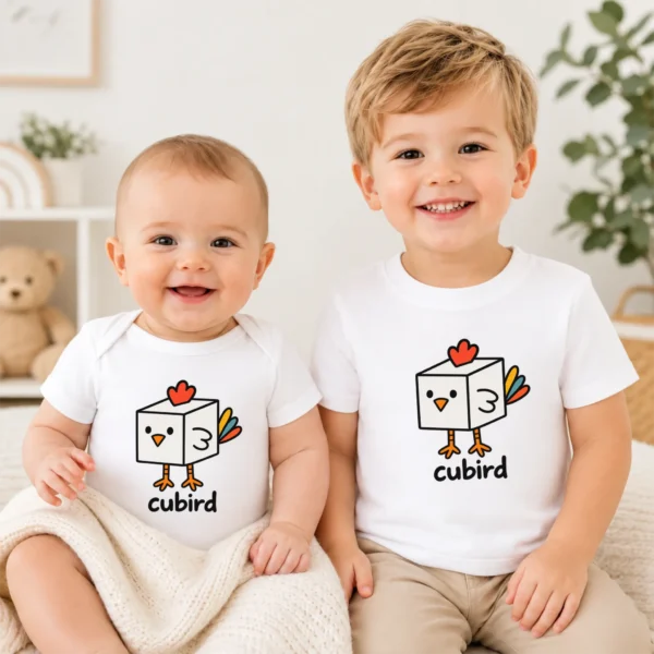 Cube Bird Geometry Baby Bodysuit, Toddler & Youth Shirt | Cubird — baby bodysuit mockup cube bird geometry baby bodysuit product photo