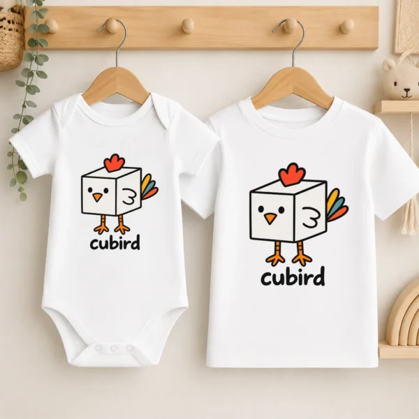 Cube Bird Geometry Baby Bodysuit, Toddler & Youth Shirt | Cubird — baby bodysuit mockup cube bird geometry baby bodysuit product photo