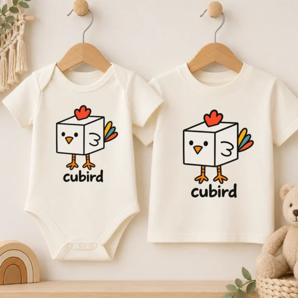 Cube Bird Geometry Baby Bodysuit, Toddler & Youth Shirt | Cubird — baby bodysuit mockup cube bird geometry baby bodysuit product photo