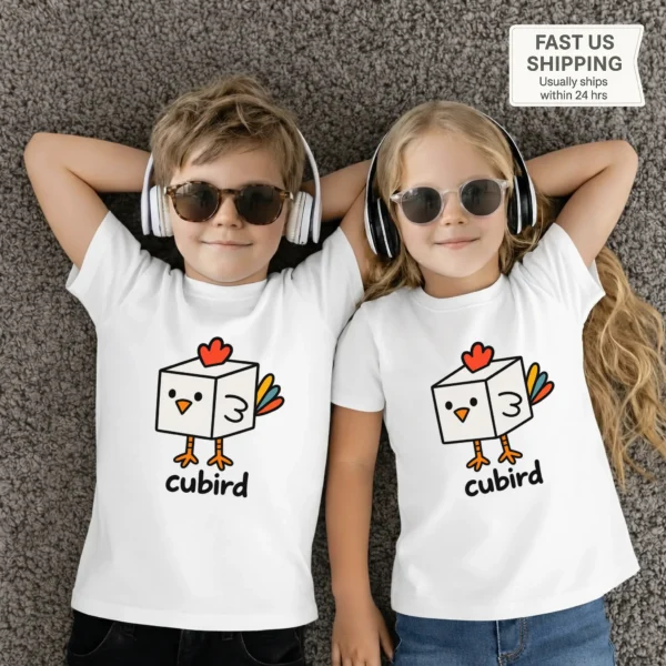 Cube Bird Geometry Baby Bodysuit, Toddler & Youth Shirt | Cubird — toddler shirt mockup cube bird geometry baby bodysuit product photo