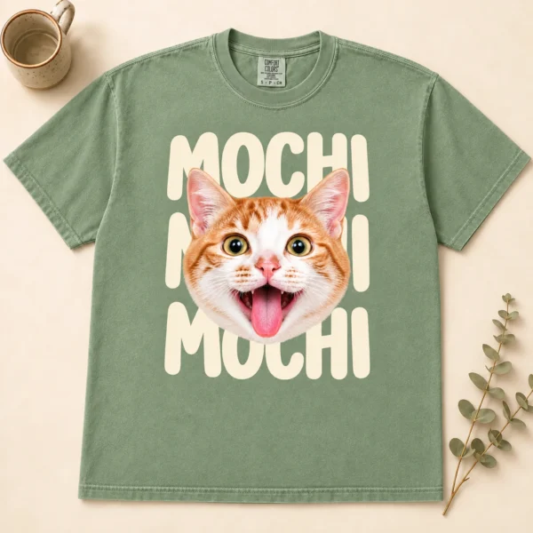 Custom Pet Name Comfort Colors Shirt, Personalized Dog Cat Face Tee — alternate product mockup custom pet name comfort colors shirt t-shirt color options