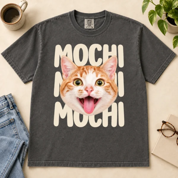 Custom Pet Name Comfort Colors Shirt, Personalized Dog Cat Face Tee — alternate product mockup custom pet name comfort colors shirt t-shirt color options