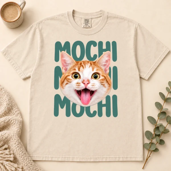 Custom Pet Name Comfort Colors Shirt, Personalized Dog Cat Face Tee — alternate product mockup custom pet name comfort colors shirt t-shirt color options