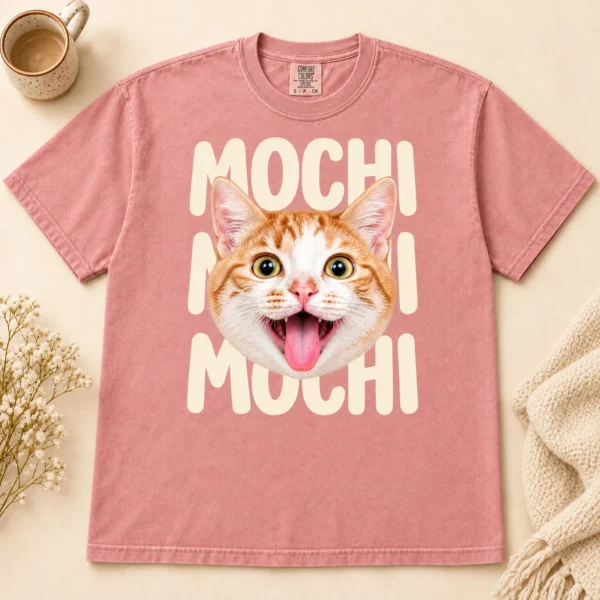 Custom Pet Name Comfort Colors Shirt, Personalized Dog Cat Face Tee — alternate product mockup custom pet name comfort colors shirt t-shirt color options