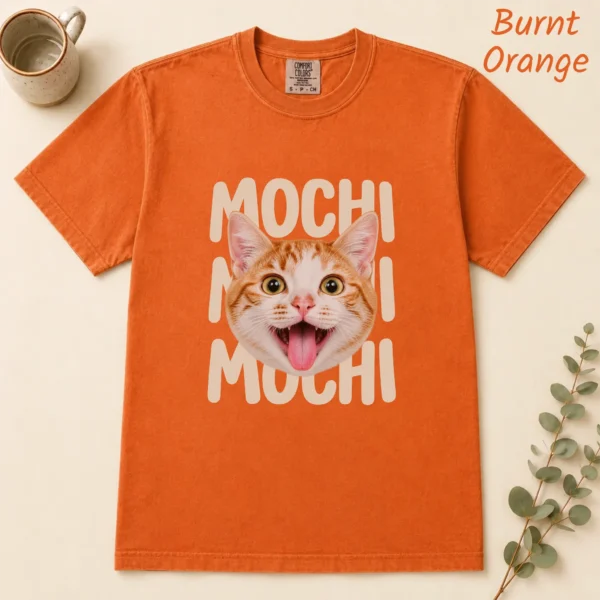 Custom Pet Name Comfort Colors Shirt, Personalized Dog Cat Face Tee — alternate product mockup custom pet name comfort colors shirt t-shirt flat lay view