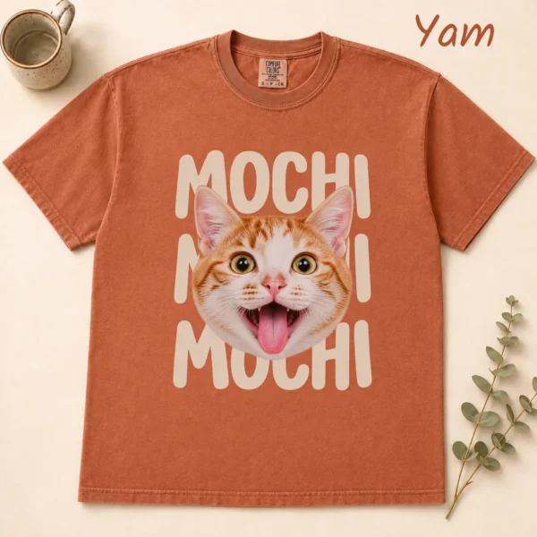 Custom Pet Name Comfort Colors Shirt, Personalized Dog Cat Face Tee — alternate product mockup custom pet name comfort colors shirt t-shirt flat lay view