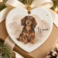 custom pet photo ornament with pet name & watercolor background product image back view