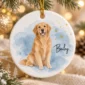 custom pet photo ornament with pet name & watercolor background product image back view