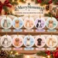 custom pet photo ornament with pet name & watercolor background product image back view