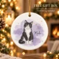 custom pet photo ornament with pet name & watercolor background product image back view
