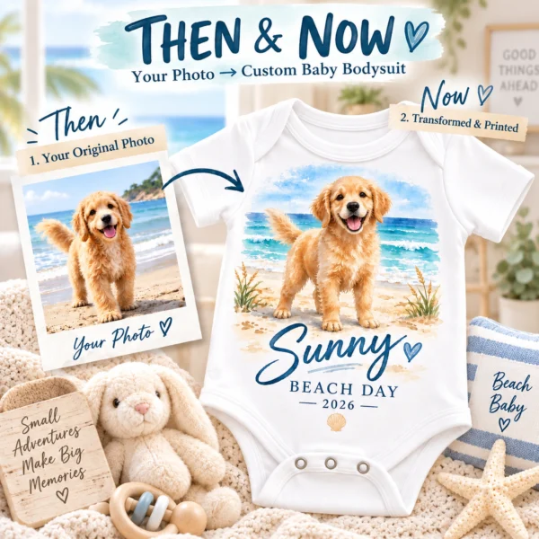 Custom Pet Portrait Baby Bodysuit & Toddler Shirt from Photo — alternate product mockup custom pet portrait baby bodysuit & toddler shirt from photo close-up detail