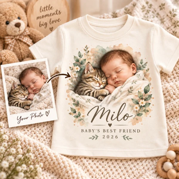 Custom Pet Portrait Baby Bodysuit & Toddler Shirt from Photo — alternate product mockup custom pet portrait baby bodysuit & toddler shirt from photo product photo