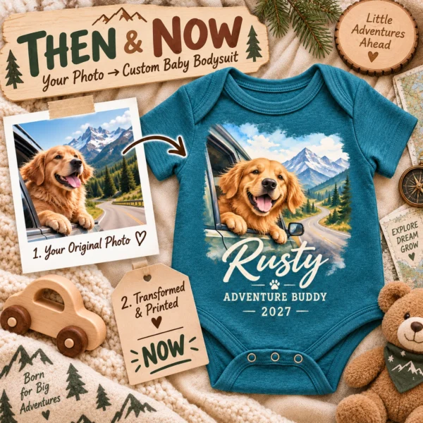 Custom Pet Portrait Baby Bodysuit & Toddler Shirt from Photo — alternate product mockup custom pet portrait baby bodysuit & toddler shirt from photo product photo