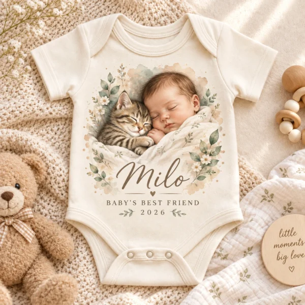 Custom Pet Portrait Baby Bodysuit & Toddler Shirt from Photo — alternate product mockup custom pet portrait baby bodysuit & toddler shirt from photo product photo