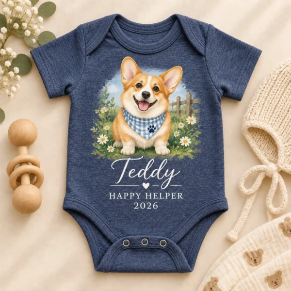 Custom Pet Portrait Baby Bodysuit & Toddler Shirt from Photo — alternate product mockup custom pet portrait baby bodysuit & toddler shirt from photo product photo