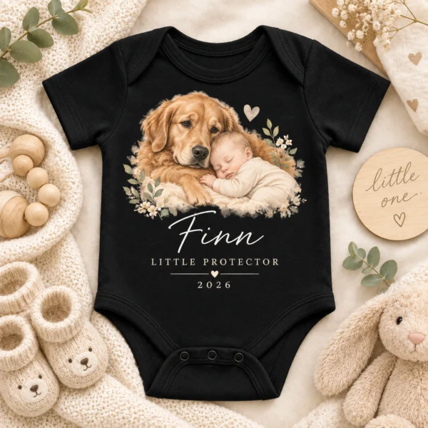 Custom Pet Portrait Baby Bodysuit & Toddler Shirt from Photo — alternate product mockup custom pet portrait baby bodysuit & toddler shirt from photo product photo