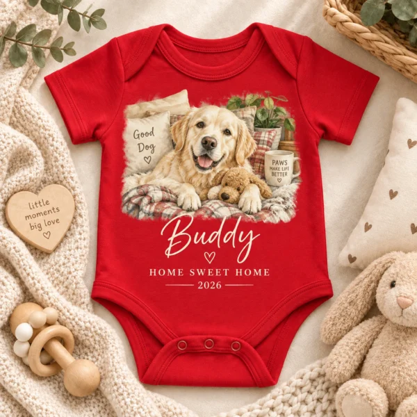 Custom Pet Portrait Baby Bodysuit & Toddler Shirt from Photo — alternate product mockup custom pet portrait baby bodysuit & toddler shirt from photo product photo