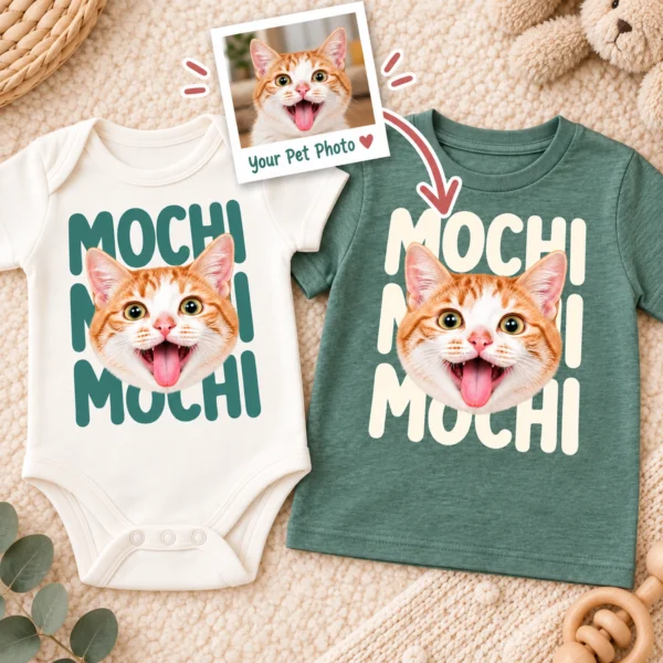 custom pet portrait baby bodysuit & toddler tee
