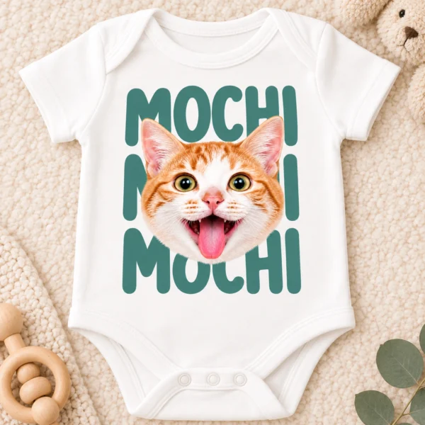Custom Pet Portrait Baby Bodysuit & Toddler Tee, Personalized Pet Name — alternate product mockup custom pet portrait baby bodysuit & toddler tee front view