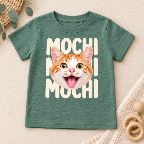 Custom Pet Portrait Baby Bodysuit & Toddler Tee, Personalized Pet Name — alternate product mockup custom pet portrait baby bodysuit & toddler tee lifestyle scene