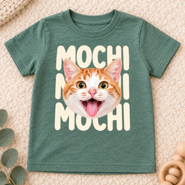 Custom Pet Portrait Baby Bodysuit & Toddler Tee, Personalized Pet Name — alternate product mockup custom pet portrait baby bodysuit & toddler tee styled product photo