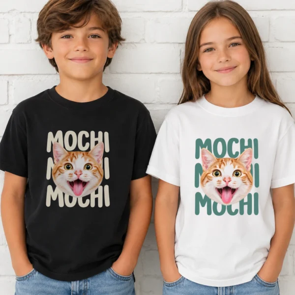 Custom Pet Portrait Baby Bodysuit & Toddler Tee, Personalized Pet Name — toddler shirt mockup custom pet portrait baby bodysuit & toddler tee product photo