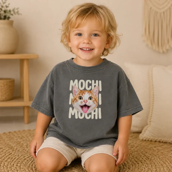 Custom Pet Portrait Baby Bodysuit & Toddler Tee, Personalized Pet Name — toddler shirt mockup custom pet portrait baby bodysuit & toddler tee product photo