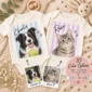 custom watercolor pet portrait baby bodysuit & toddler shirt color options