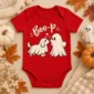 cute ghost dog halloween baby bodysuit & toddler shirt product photo