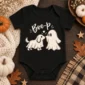 cute ghost dog halloween baby bodysuit & toddler shirt product photo