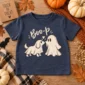 cute ghost dog halloween baby bodysuit & toddler shirt front view