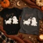 cute ghost dog halloween baby bodysuit & toddler shirt product photo