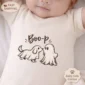 cute ghost dog halloween baby bodysuit & toddler shirt product photo