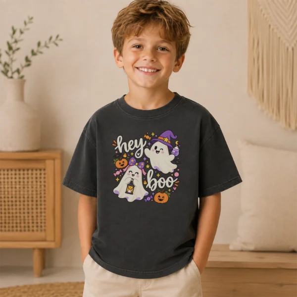 Halloween Cute Ghost Shirt or Bodysuit, Spooky Season — toddler shirt mockup cute ghost shirt baby bodysuit alternate angle