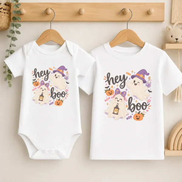 Halloween Cute Ghost Shirt or Bodysuit, Spooky Season — baby bodysuit mockup cute ghost shirt baby bodysuit product photo