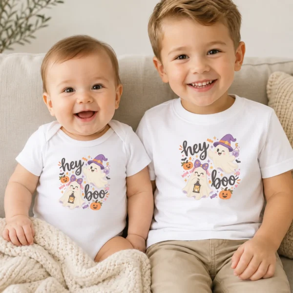 Halloween Cute Ghost Shirt or Bodysuit, Spooky Season — baby bodysuit mockup cute ghost shirt baby bodysuit front view