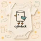 cylinder duck baby bodysuit